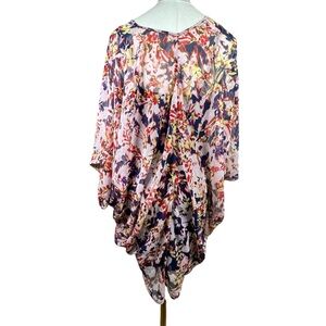 Three Eighty Two Watercolor Floral Dolman Sleeve Blouse Small 2-Pc Layered Set